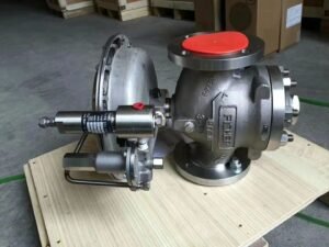 Fisher 1098-EGR stainless steel pressure regulator with CF8M body and pilot-operated control