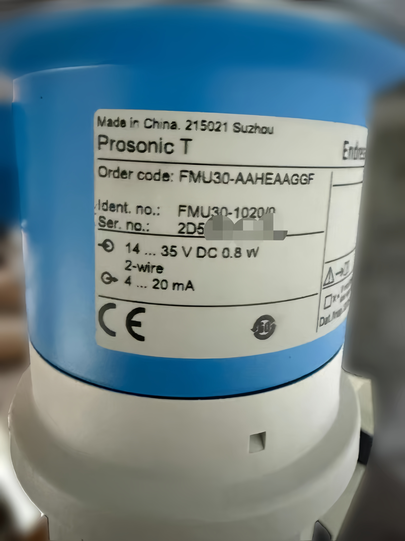 Endress+Hauser FMU30-AAHEAAGGF ultrasonic level transmitter with IP68 protection and 4-20mA output