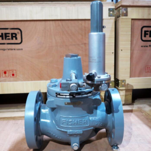 Fisher EZR pilot-operated pressure reducing regulator with 161EB command pilot and WCC carbon steel body - genuine original pressure control valve for natural gas distribution systems