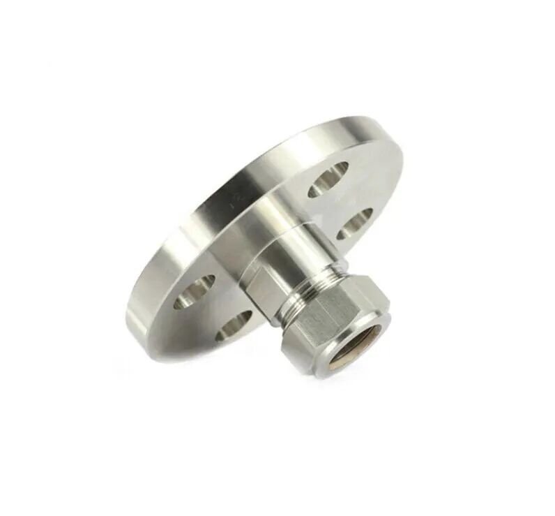316L stainless steel raised face flange to compression fitting adapter for pressure transmitter process connections with ANSI Class 150 rating