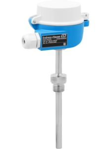 Endress+Hauser iTHERM ModuLine TM131 temperature sensor with threaded process connection, blue E+H connection head with terminal compartment, suitable for industrial pipe and vessel mounting