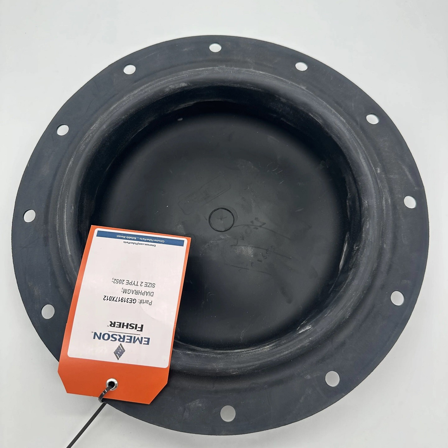 Fisher GE31917X012 pneumatic actuator diaphragm Size 2 Type 2052 - genuine Emerson replacement part for control valve maintenance